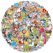 100 Pcs Handmade Kids Cartoon Animals Stickers Set for Water Bottles, Laptops, S - £9.41 GBP