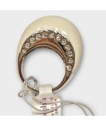 NWT LIA SOPHIA silver rhinestone &amp; cream dome statement ring size 6 - $33.07 CAD