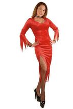 RED WITCHY WOMAN VELVET DRESS LARGE COSTUME - NEW!!! - $18.69
