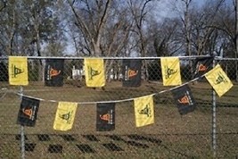 Black and Yellow Gadsden Bunting Party Flags Banner (12 Flags 20 foot long - £11.46 GBP