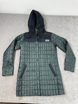 Patagonia Jacket Womens Medium Hooded Quilted Down Parka Wool Yoke Butto... - $108.85