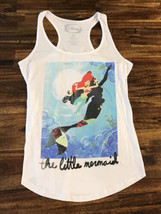 Disney Ariel The Little Mermaid Racerback Tank Top Women’s Medium White - £8.96 GBP