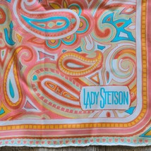 Vintage Lady Stetson Silk Scarf Square Paisley Coty Bohemian Boho Hippy ... - £19.93 GBP