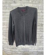 Untuckit Dark Gray 100% Extra Fine Merino Wool Splitter V-neck Size Medi... - $31.54 CAD