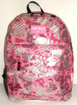 PINK HEARTS Backpack  Free Shipping Daypack School College Hiking Campin... - £13.24 GBP