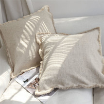 22x22in Linen Blend Fabric Throw Pillow Cover Sofa Cushion Cover Case Decorative - £28.53 GBP