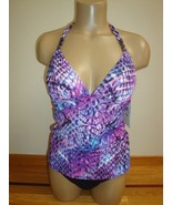 Profile by Gottex 2 Pc Swimsuit Snake Charmer Purple Tankini/Blk Bottom ... - $121.78 CAD