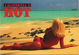 California&#39;s Hot Girl Postcard Risque Ocean 90&#39;s 80&#39;s Pinup Beach Blonde... - £8.92 GBP