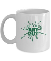 Let Your Art Out Green Paint Splash Coffee &amp; Tea Gift Mug (11oz) - £15.81 GBP+