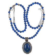 John McCray Navajo sterling and Lapis beaded necklace/pendant - $193.05