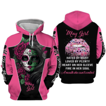 Personalized Floral Skull May Girl Hated By Many Loved By Plenty Hoodie 3D - £29.26 GBP+