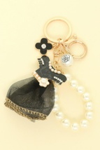  Fashionista Rose Pearl Charm Keychain - $21.75