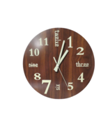 Glow In The Dark Wooden Wall Clock Large 14&quot; Retro Battery Operated Tested - £19.88 GBP