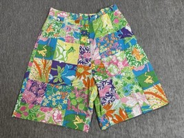 Lilly Pulitzer Shorts Womens 8 Colorful Bright Nautical Beach Frog Resort Wear - $27.71