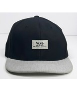 Vans Off The Wall Logo Adjustable Hat Black W Grey Stripe Bill - £10.25 GBP