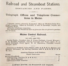 1906 Maine Railroad &amp; Steamboat Stations Trains Boats Ships Pages Lot Of... - $29.99