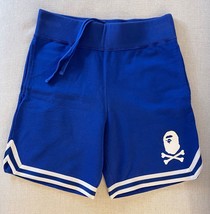 A Bathing Ape BAPE Pirate Crossbone Blue Sweat Shorts Size S - £177.64 GBP