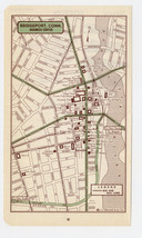 1951 Original Vintage Map Of Bridgeport Connecticut Downtown Business Center - £15.32 GBP
