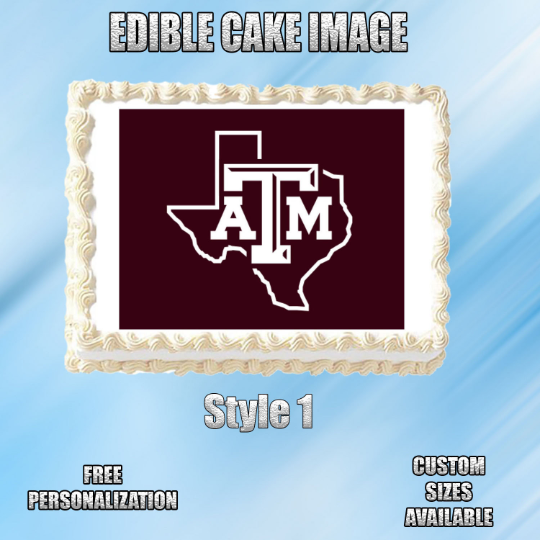 Texas A &amp; M Edible Image Topper Cupcake Frosting 1/4 Sheet 8.5 x 11&quot; - $11.75