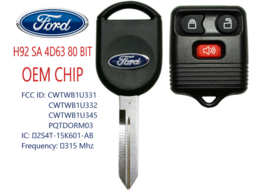 New Ford H92 SA 80 BIT OEM Original Chip + 3 Button Remote Best Quality ... - $18.70