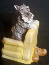 Schnauzer On Chair Good Company Dog Figurine Figure 3&quot; Tall - £11.75 GBP