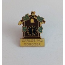 Vintage Carlos Paz Cordoba Cuckoo Clock Lapel Hat Pin - $10.19