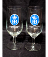 HB Munchen HOFBRAUHAUS Beer Pilsner Draft RARE Stem Glasses .2L 6.25” - ... - $20.13