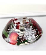 Gilde Dreamlight Germany Tealight Glass Candle Holder Pinecones Holly NWT - £21.12 GBP