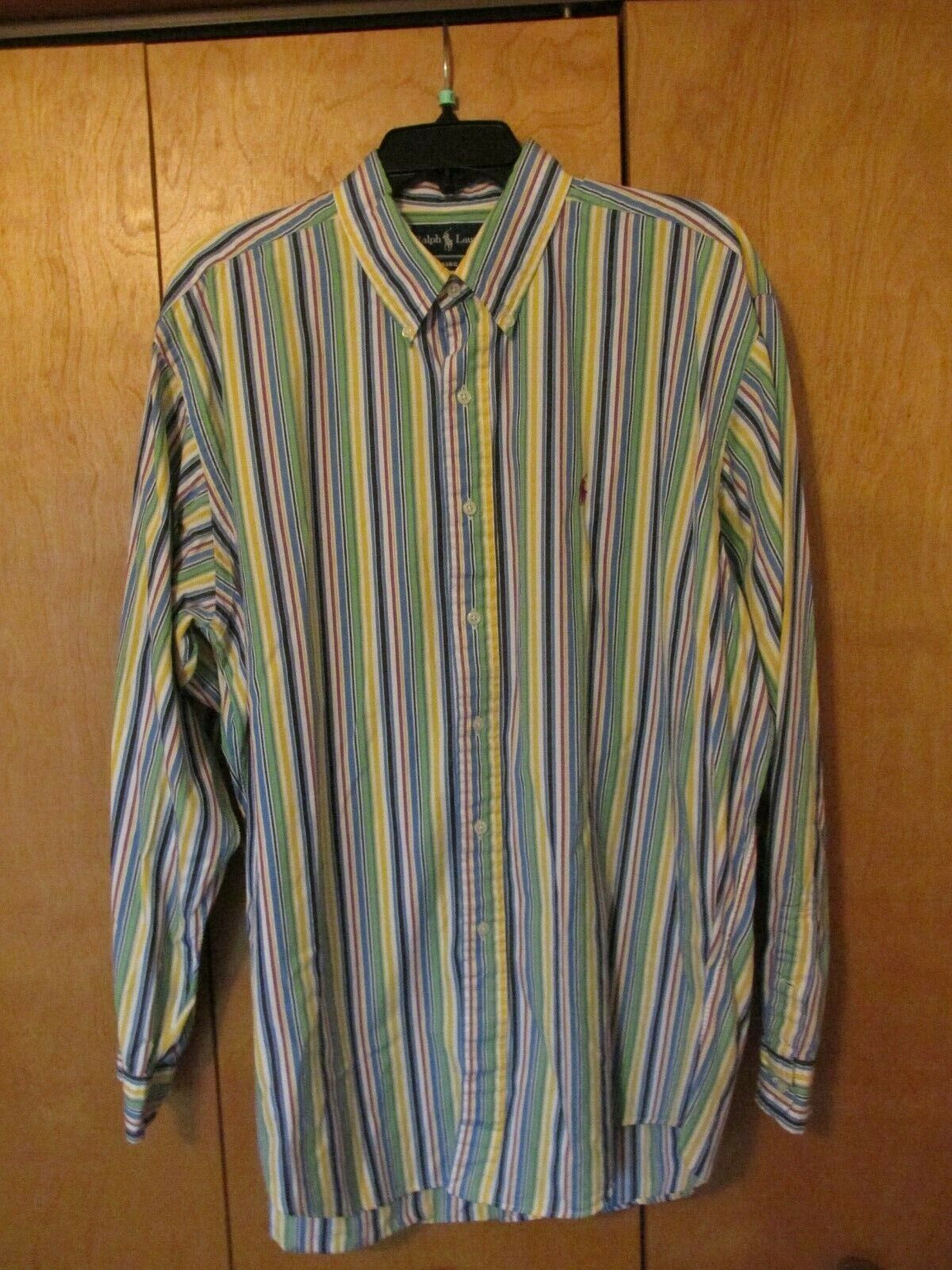 Primary image for Ralph Lauren Classic Fit 100% Cotton Long Sleeve Stripe Shirt XL EUC
