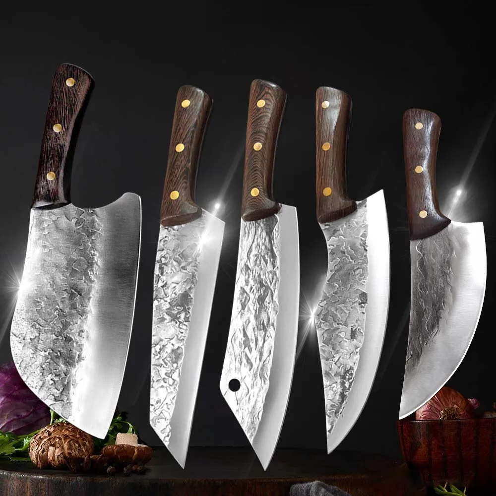 Forged Kitchen Knives Meat Cleaver Chopping Vegetables Butcher Knives Hiking - £19.68 GBP+