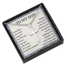 To My Son From Mom Gift Cross Necklace From Dad Birthday Dad - $146.49