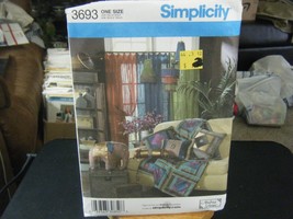 Simplicity 3693 Pillows, Throw, Neckroll, Lamps, Elephant &amp; Sheer Panel ... - £9.94 GBP