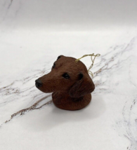 Sandicast Dachshund Red Brown Dog Head Ornament Sandra Brue 1996 Vintage - $5.95