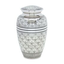 Silver Fleur De Lis 220 Cubic Inches Large/Adult Funeral Cremation Urn f... - $200.00