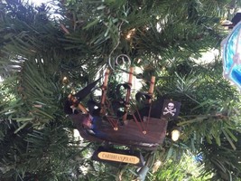 Wooden Caribbean Pirate Ship Model Christmas Ornament 4&quot;&quot;  - $14.99