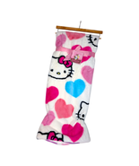 Hello Kitty Candy Hearts Colorful Faux Fur Rabbit Throw Blanket 50in x 7... - $920.81 MXN