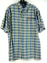 Chaps Ralph Lauren CRL Blue Plaid Short Sleeve Button Up Shirt Mens L - £19.45 GBP