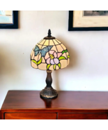 15&quot; Tiffany Style Stained Glass Blue Butterfly Table Lamp - $148.38