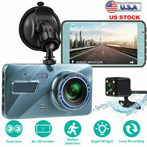 Dual Lens Car DVR Dash Cam Video Recorder Front and Rear Camera Motion D... - £48.19 GBP