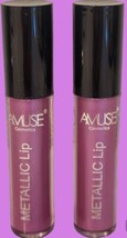 2- Amuse Metallic Liquid Long Lasting Lipstick LIP2093-1 New&amp; Sealed .19z  - $12.19