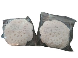 Wholesale lot 24 NEW White Hand Crochet Lace DOILIES Round Coasters 4&quot; Crafts  - £11.70 GBP