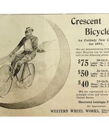 Crescent Bicycles 1894 Advertisement Victorian Bikes Western Wheel #1 AD... - $465.61 MXN