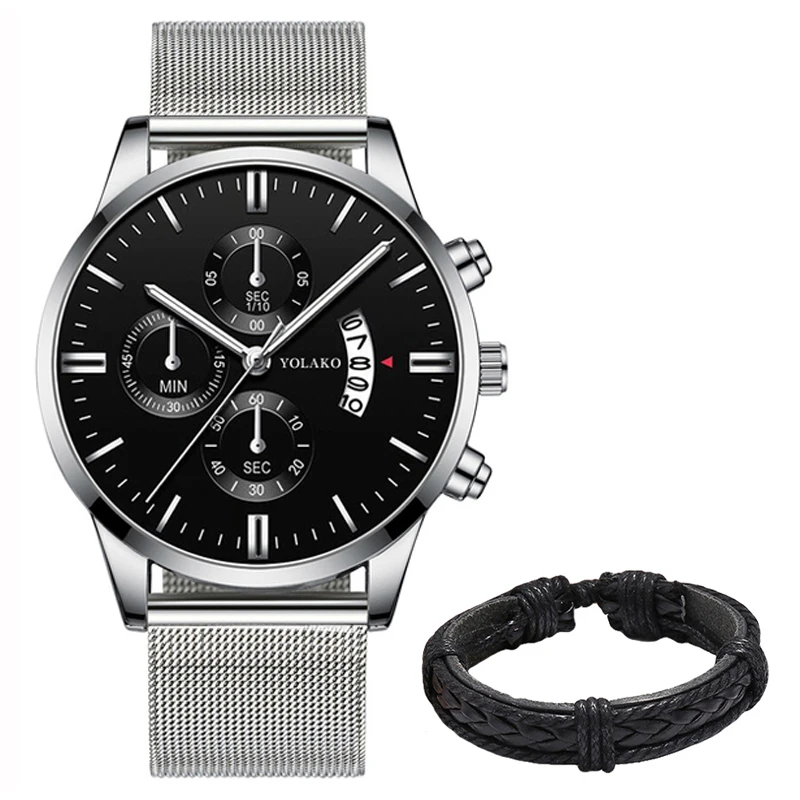 Fashion  Men Stainless Steel  Belt Wristwatch 2024 Men&#39;s Business Casual celet   - £80.51 GBP