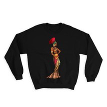 African Woman Profile : Gift Sweatshirt Ethnic Art Black Culture Ethno Portrait - £23.13 GBP
