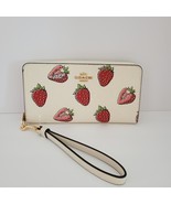 Coach CAO90 Long Zip Around Strawberry Print Coated Canvas Wallet Clutch... - $183.40 CAD