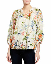 Johnny Was Sonnet Eyelet Peasant Top Boho S NWT - $135.00