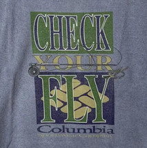 Vintage Columbia Sportswear T Shirt Single Stitch Fly Fishing Logo XL USA 90s - £27.88 GBP