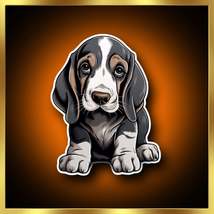 Basset Hound Puppy - Decal - Customizable - $4.49+