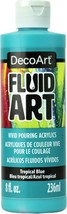 DecoArt FluidArt Ready To Pour Acrylic Paint 8oz Tropical Blue - $605.11 MXN