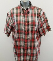 Arrow Tournament Men&#39;s Button Down Shirt size Large Wrinkle Free Red Gre... - $11.87